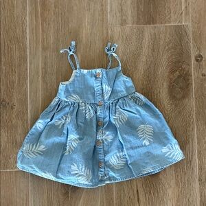 Baby Denim Leaf Print Dress